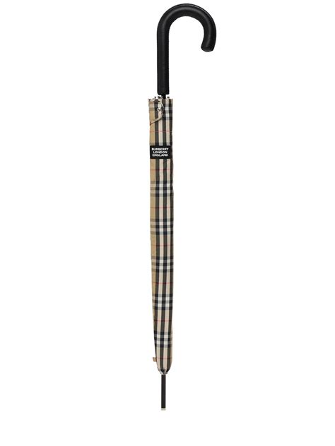 burberry check lined walking umbrella|Check Nylon Umbrella in Archive beige .